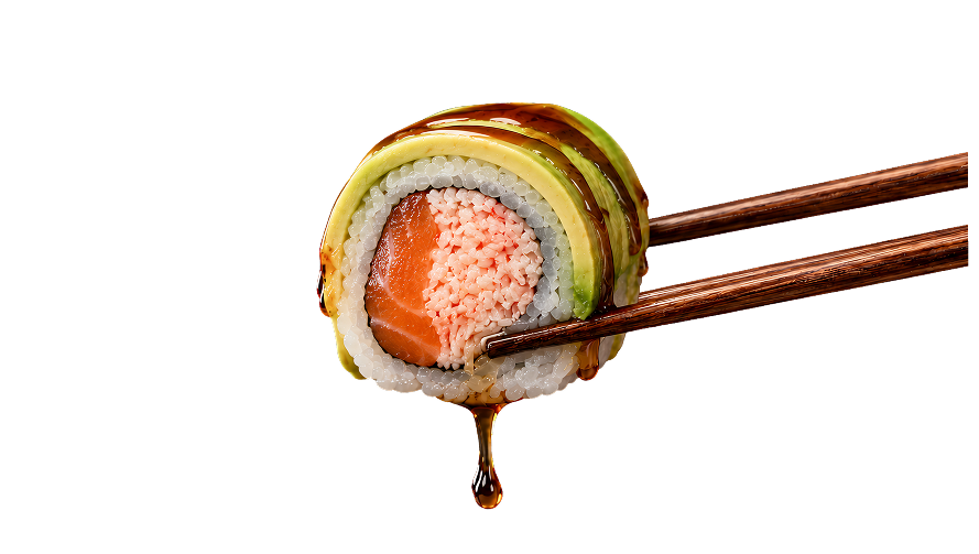 Sushi roll with chopsticks